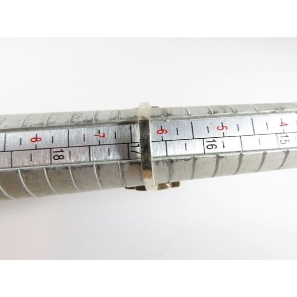 Hexagon Mother of Pearl Lapis Lazuli Inlaid Sterling Statement Ring Size 6.25 - Picture 10 of 10